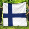 Finland Flag Premium Quilt A6  Quilt